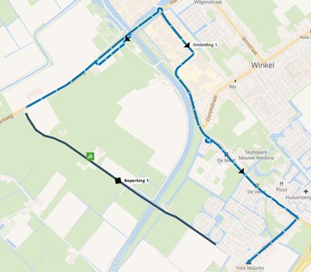 Wegomleiding Oosterweg Nieuwe Niedorp