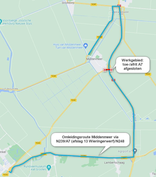 Omleiding N242 Middenmeer