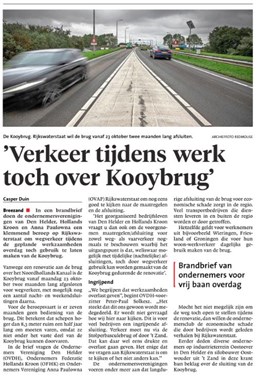 Krantenartikel Kooybrug