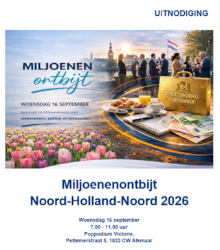 Uitnodiging Miljoenenontbijt Noord-Holland-Noord 2026