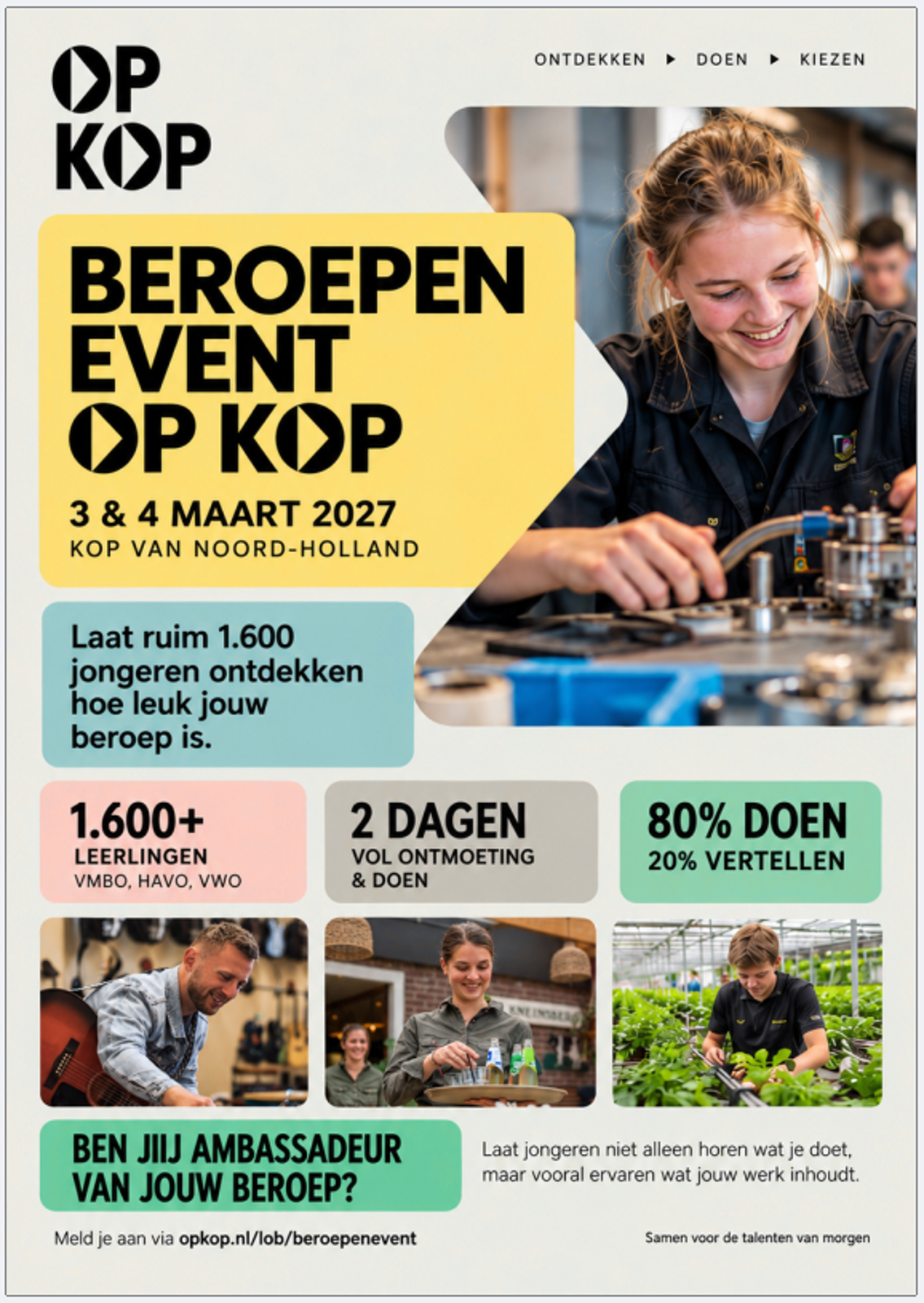 Welk beroep verdient een plek op het beroepenevent?